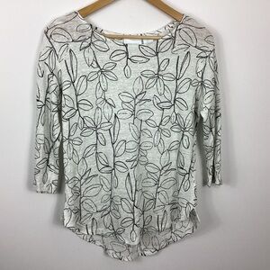 Cynthia Rowley Linen Top With Leaves Size Medium